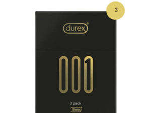Durex '001' Polyurethane Non-Latex Condoms - 3-Count, The Thinnest from Durex for Ultimate Sensation