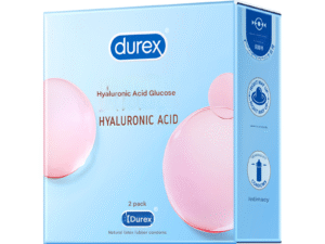 Durex Condoms with Hyaluronic Acid Lubricant - 2-Count for a Hydrating & Smooth Experience