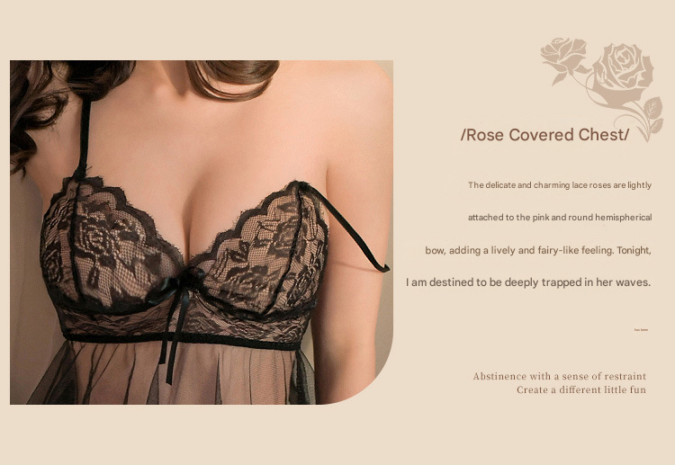 霏慕网纱透视吊带裙女7832