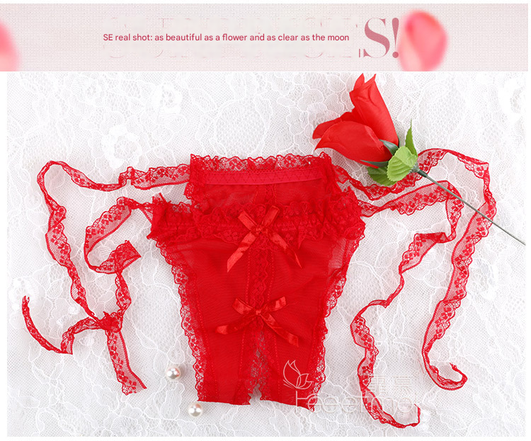霏慕丁字裤玫瑰花内裤7126
