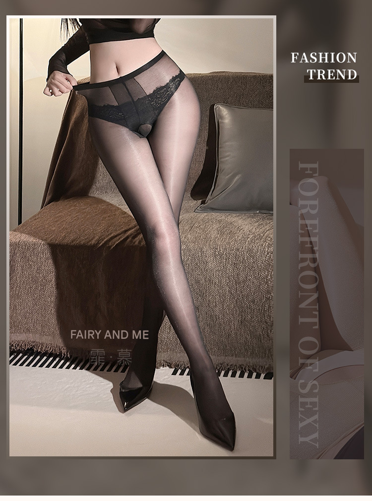 霏慕油光裸氨T裆连裤开档丝袜7321情趣内衣性感纯欲丝滑免脱黑丝