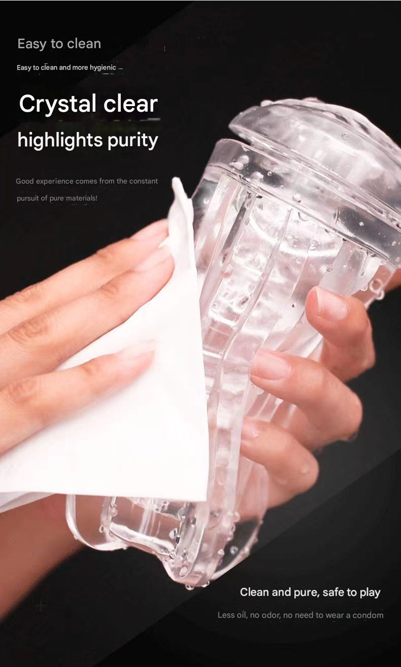 涩妞妞透明飞机杯冷艳女神